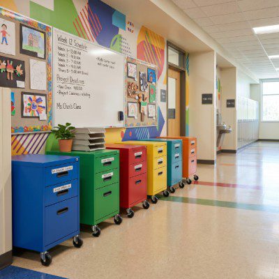 mobile pedestals use in schools