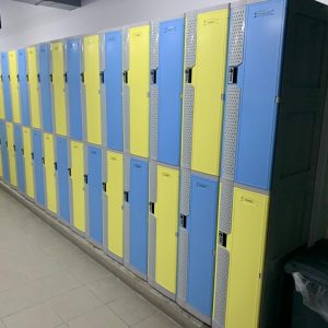 2 Tiers ABS Plastic Lockers XL Size Riverview Hotel Yellow and Sky Blue