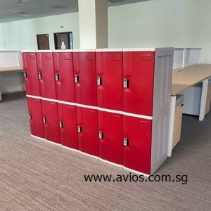 3 Tiers ABS Plastic Lockers L Size Red