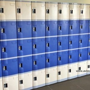 5 Tiers ABS Plastic Lockers S Size Keyless Lock-Beige and Blue