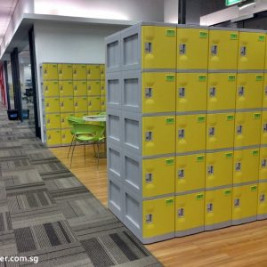 5 Tiers ABS Plastic Lockers S Size Yellow
