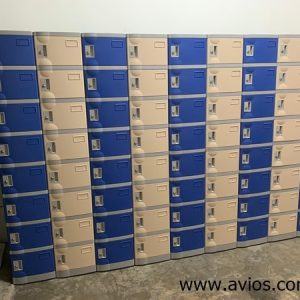 8 Tiers ABS Plastic Lockers MM Size Blue and Beige