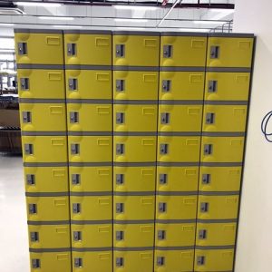 8 Tiers ABS Plastic Lockers MM Size Yellow