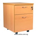 Beech-2-Drawer-Wooden-Mobile-Pedestal