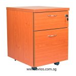 Cherry-2-Drawer-Wooden-Mobile-Pedestal