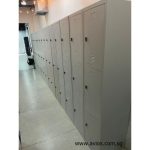 white-3 Tiers Steel Lockers - Latch Lock