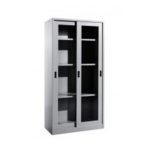 Full Height Glass Sliding Door Metal Cabinet